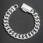 New Style Hip Hop Iced Out 13mm High Quality 925 Sterling Silver Cuban Link Bracelet