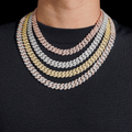 ZUANFA 10MM 3 Rows Moissanite Cuban Link Chain