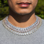 Luxury Oval Diamond 18k Gold Plated Cuban Link Chain