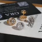 6.5mm Center Stone Bezel Setting Moissanite Earrings