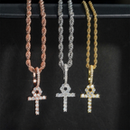 Iced Out 2.0MM Moissanite Cross Pendant 18k Gold