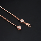 Moissanite Lock 3mm Bead Chain Necklace