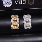 Hip Hop Moissanite Eternity Cuban Ring