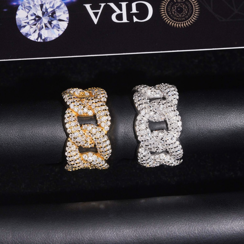 Hip Hop Moissanite Eternity Cuban Ring