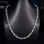 5MM Round Mixed Green Pear Cut Moissanite Tennis Chain