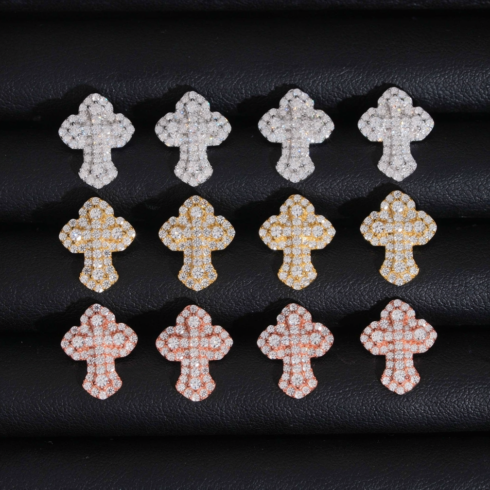 Zuanfa Religious Moissanite Cross Earrings