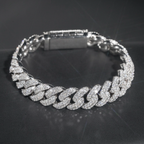New Style Hip Hop Iced Out 13mm High Quality 925 Sterling Silver Cuban Link Bracelet