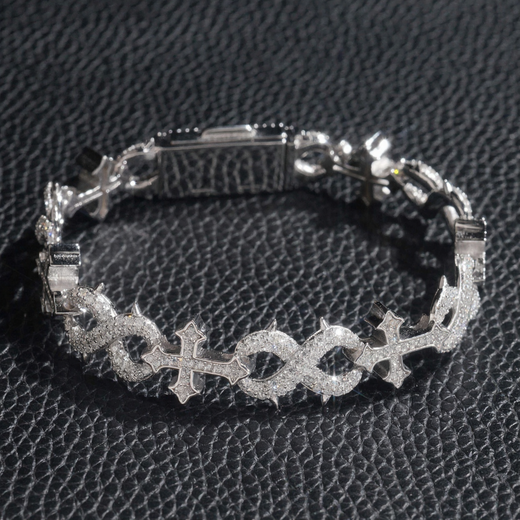 New 13MM Cross Infinity Cuban Link Bracelet