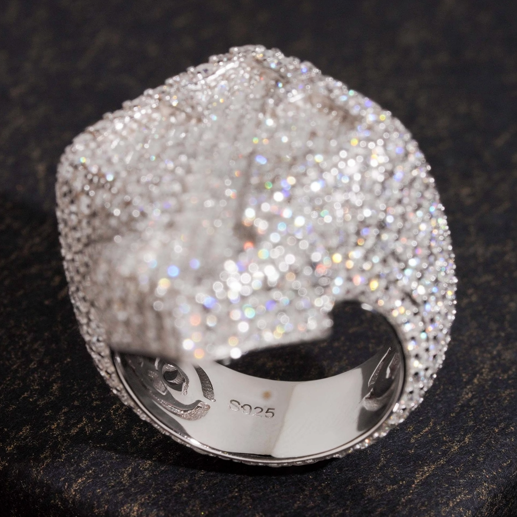 ZUANFA Iced Out Moissanite Cross Ring