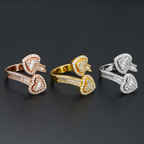 Iced Out Fashion Hip Hop High Quality Heart Moissanite Ring