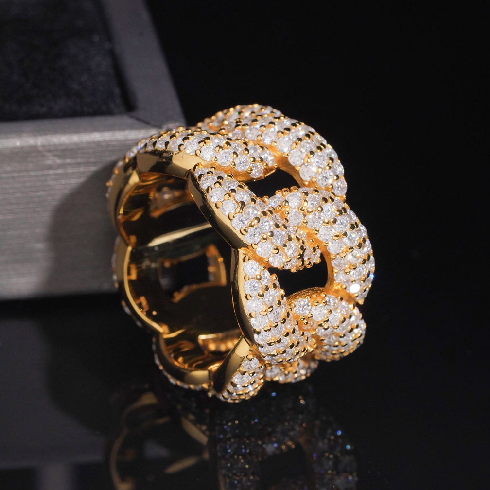 Hip Hop Moissanite Eternity Cuban Ring