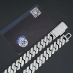 Top Quality Three Rows Moissanite Cuban Link Chain