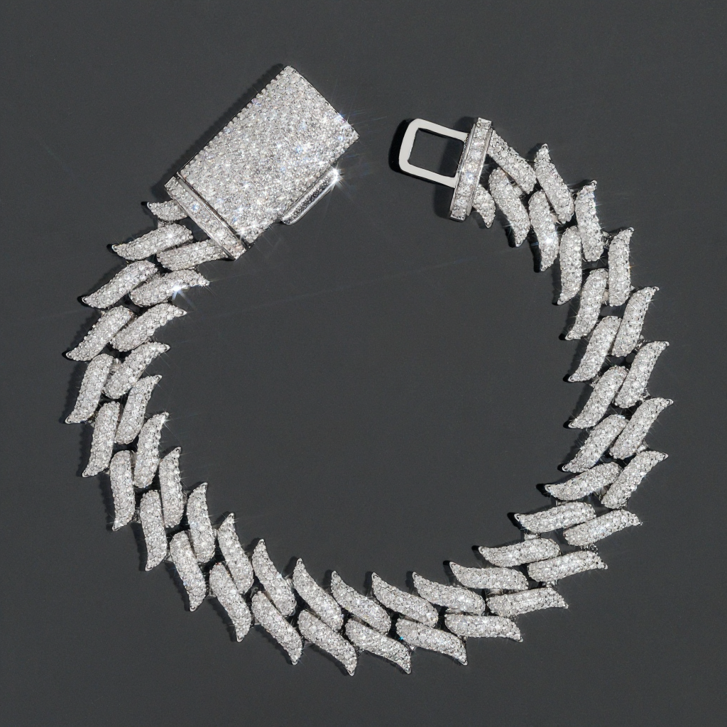 15MM Thorns Moissanite Cuban Link Bracelet