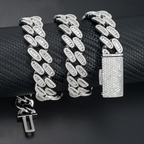 Heavy Round Shape 16MM Baguette Moissnaite Cuban Link Chain