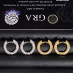 Hip Hop Moissanite Hoop Earrings