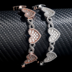 Two Tone Heart 14MM Moissanite Cuban Link Chain
