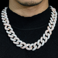 Heavy 20mm Hip Hop Two Tone Moissanite Cuban Link Chain