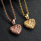 Iced Out Small Heart Moissanite Pendant