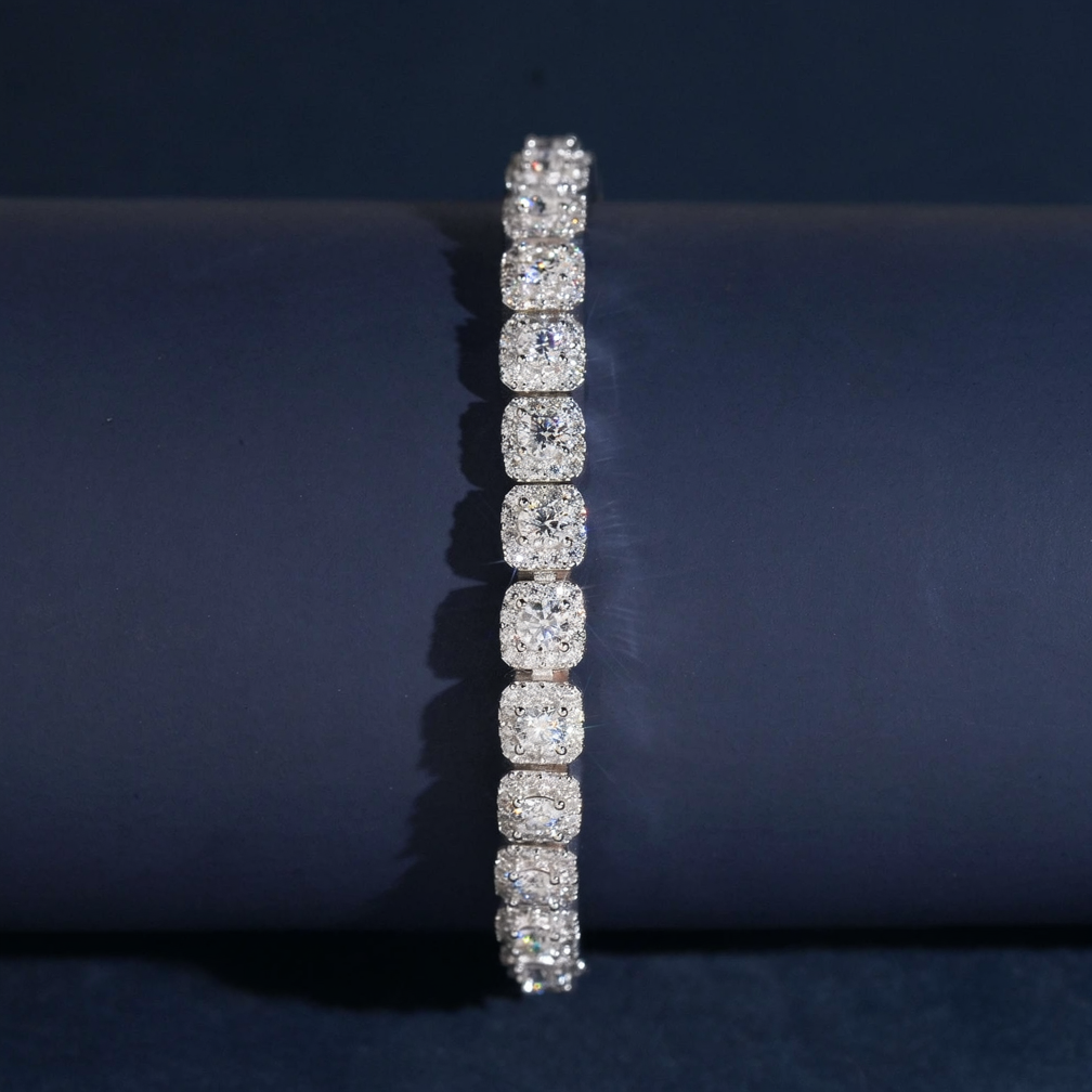 Zuanfa 6MM Moissanite Cluster Tennis Bracelet