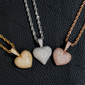 Iced Out Small Heart Moissanite Pendant
