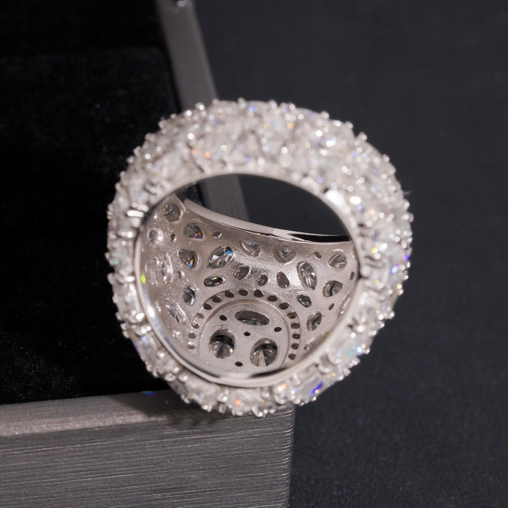 Oval Shape Hip Hop Moissanite Mens Ring