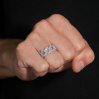 Hip Hop Style Full Pave Moissanite Ring