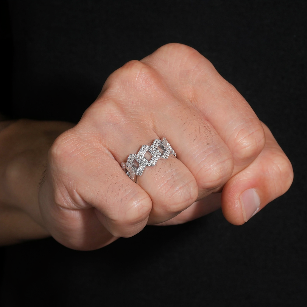 Hip Hop Style Full Pave Moissanite Ring