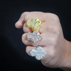 GRA Certificate Cross Moissanite Ring 18k Gold