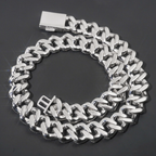 Heavy Miami 20mm Gold Plated Cuban Link Chian Moissaite Diamond Necklace