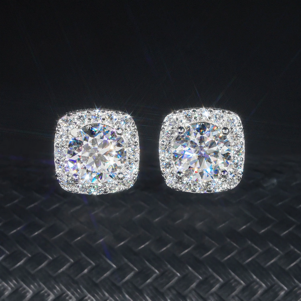 New Arrivals Hip Hop Moissanite Earring 18K Gold