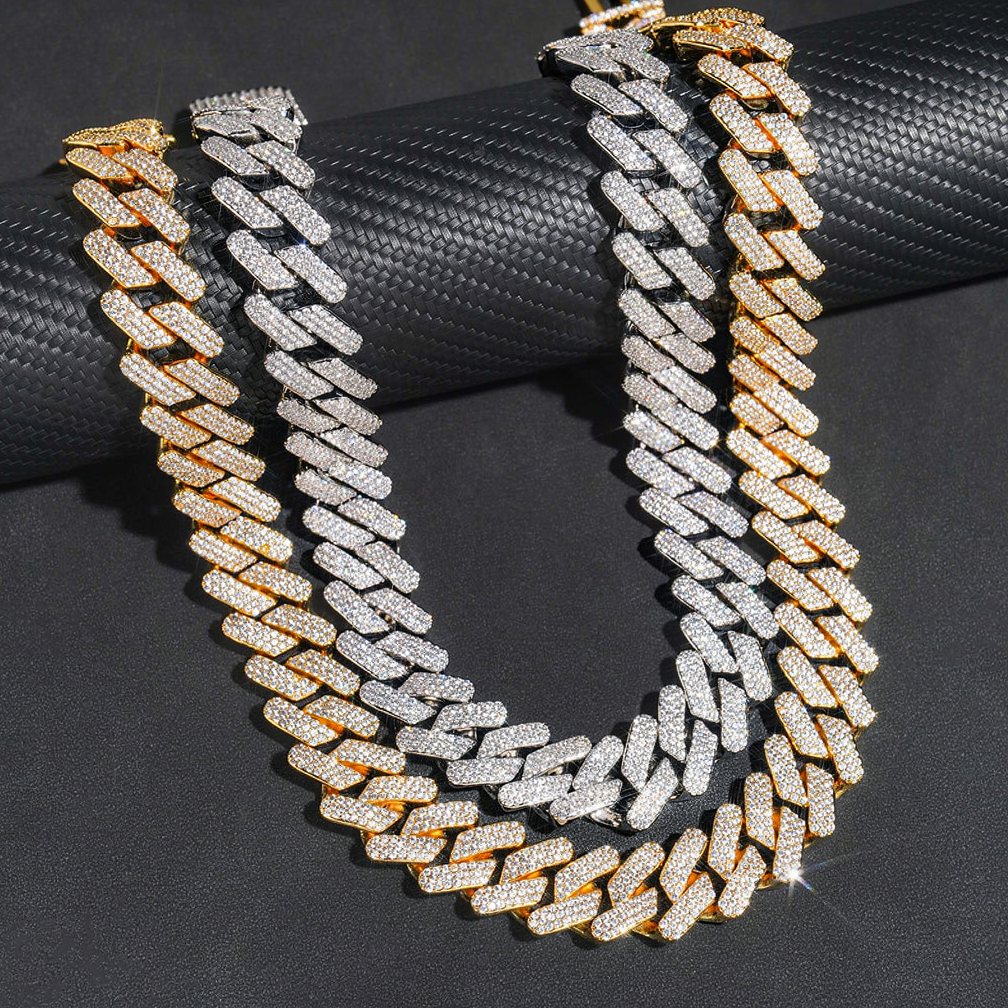 Heavy Solid 18k Gold Plated 19mm Miami Diamond Cuban Link Chain