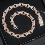 New Design 13MM Mixed Baguette Moissanite Cuban Link Chain