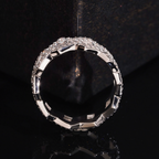 Hip Hop Style Full Pave Moissanite Ring