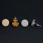 Hip Hop Iced Out Round Moissanite Earrings