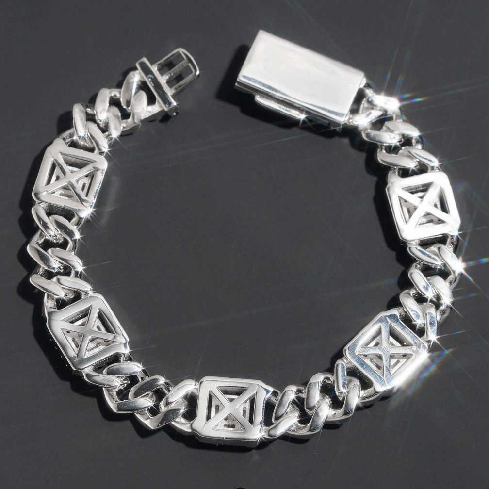 Iced Out Hip Hop 12mm Baguette Moissanite Diamond Cuban Link Bracelet