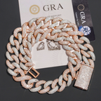 Heavy 20mm Hip Hop Two Tone Moissanite Cuban Link Chain