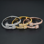 Fashion Jewelry Iced Out Popular Bracelets Bangles Real 925 Silver Moissanite Bracelet