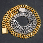 Heavy Solid 18k Gold Plated 19mm Miami Diamond Cuban Link Chain