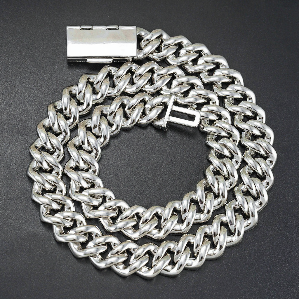 Round Cut Three Rows 16mm Moissanite Cuban Link Chain