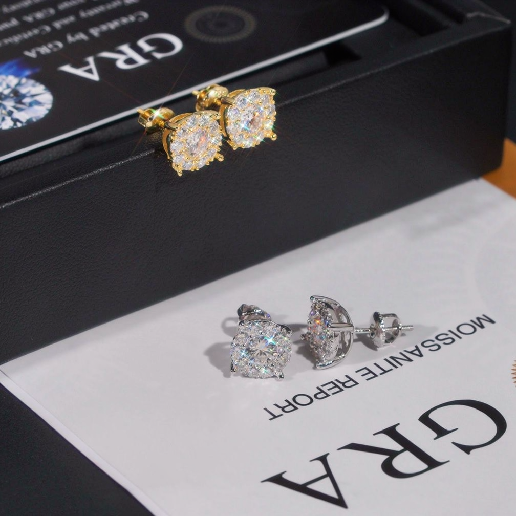 Zuanfa Luxury Iced Out Moissanite Earrings