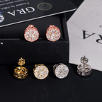 Iced Out Circle Moissanite Stud Earrings
