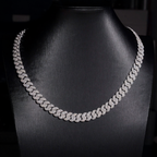 10MM 3 Rows Moissanite Cuban Link Chain