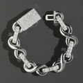 15MM Eternity Moissanite Cuban Link Bracelet