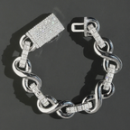 15MM Eternity Moissanite Cuban Link Bracelet