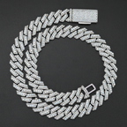 Top Quality Three Rows Moissanite Cuban Link Chain