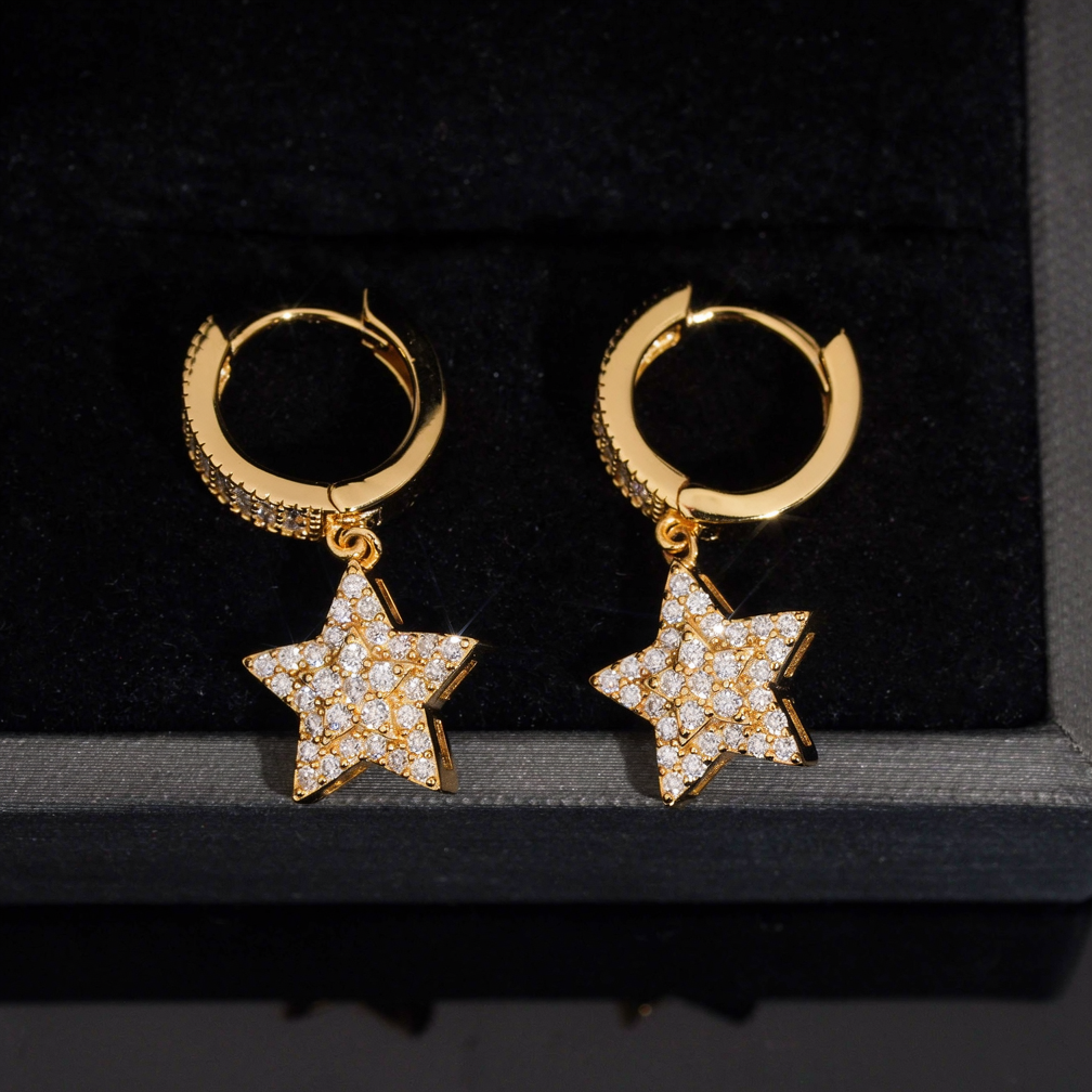 Fashion Star Moissanite Hoop Earrings