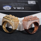 Square Hip Hop Mens Moissanite Ring