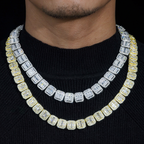 New Design Fashion 13mm Baguette CZ Diamond Cluster Tennis Chain