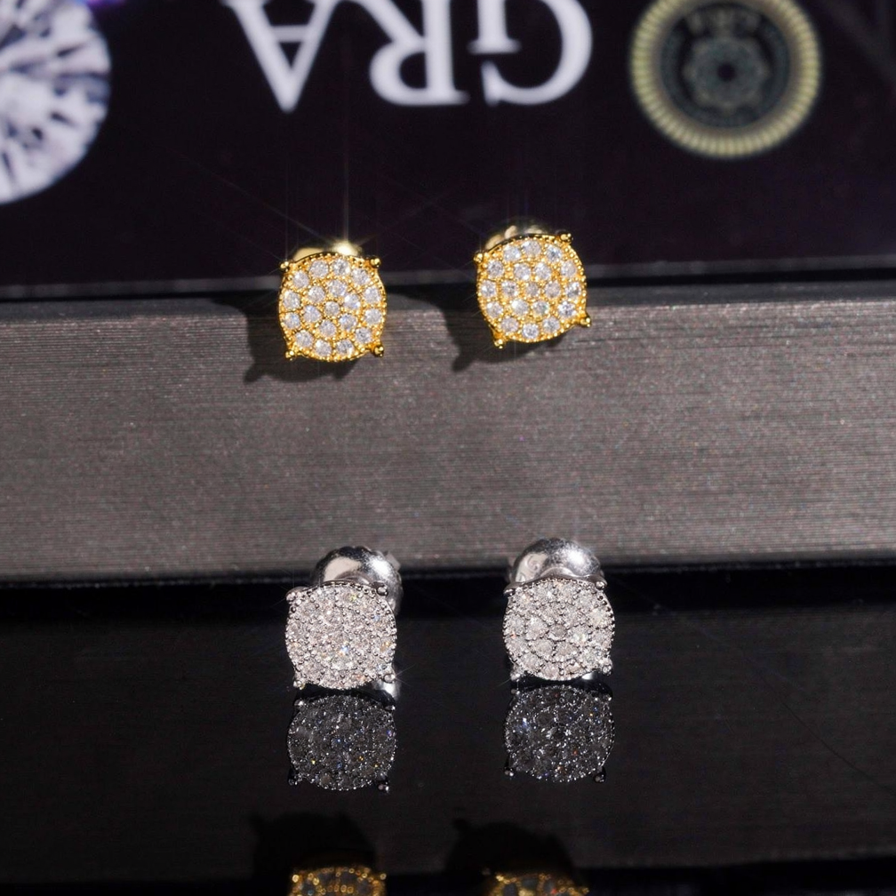 Hip Hop Iced Out Moissanite Stud Earrings
