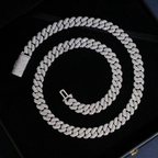 10MM 3 Rows Moissanite Cuban Link Chain
